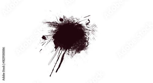 Wallpaper Mural An abstract black ink blot on a clean background.  Torontodigital.ca