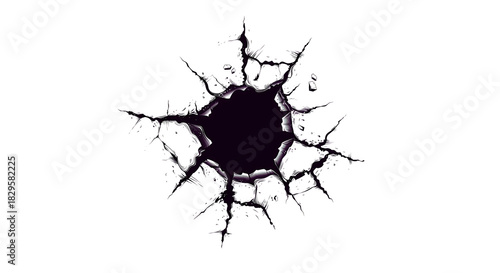 Quadro su tela Abstract graphic of a hole effect creating artistic vibe  , transparent backgrou