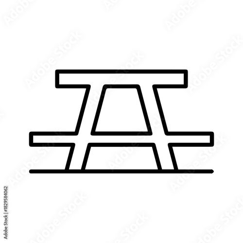 Picnic Table Outline Icon
