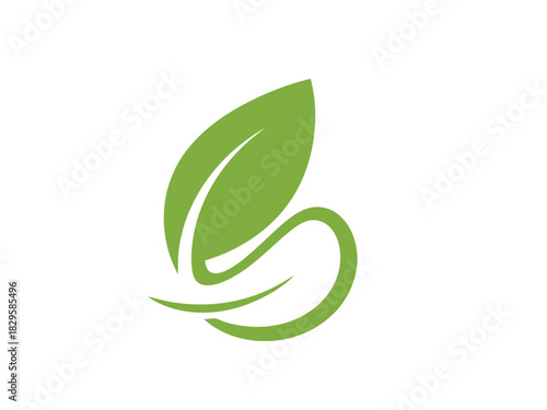 This abstract green leaf design, gracefully merging with a continuous organic line, symbolizes natural wellness, sustainable growth, and ecological balance, conveying purity