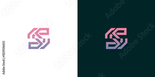 Geometric Letter S Logo Design with Gradient Colors for Business