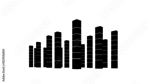 Silhouette of a modern city skyline with tall buildings