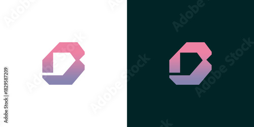 Abstract geometric logo concept featuring a stylish letterform with a vibrant gradient, perfect for contemporary business branding and unique visual identity solutions