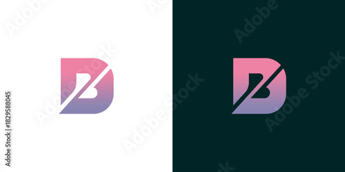Modern Letter D Logo Design with Gradient and Geometric Cut