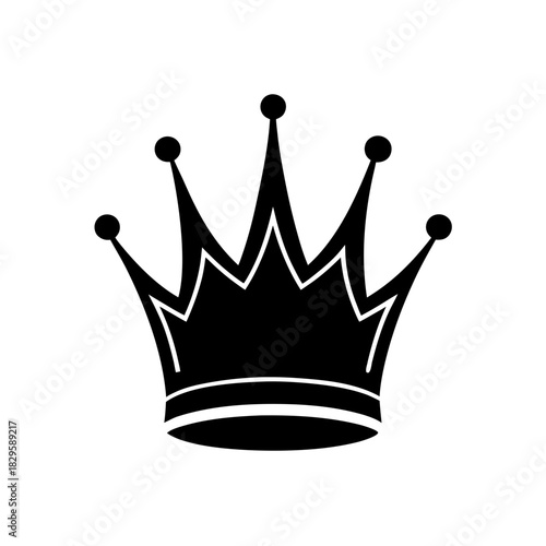 Black crown symbol representing royalty, power, success, and authority.