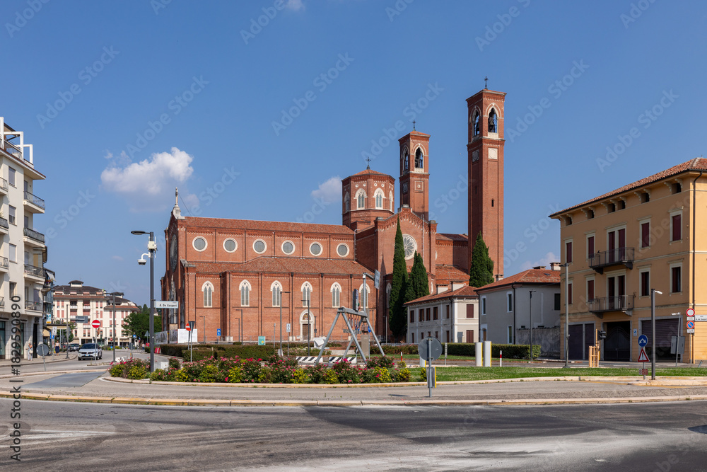 Fototapeta premium view to historic Tempio Ossario or ossuary temple of Bassano del Grappa