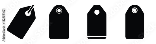 Set of vector retail tag icon. Business silhouette icons