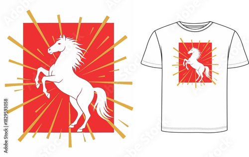 Horse T shirt vector illustration