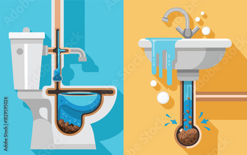 Plumbing System Schematic Toilet and Sink Drainage Explained