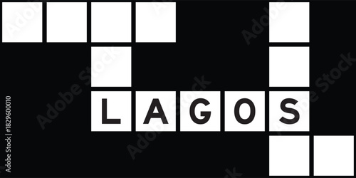 Alphabet letter in word lagos on crossword puzzle background