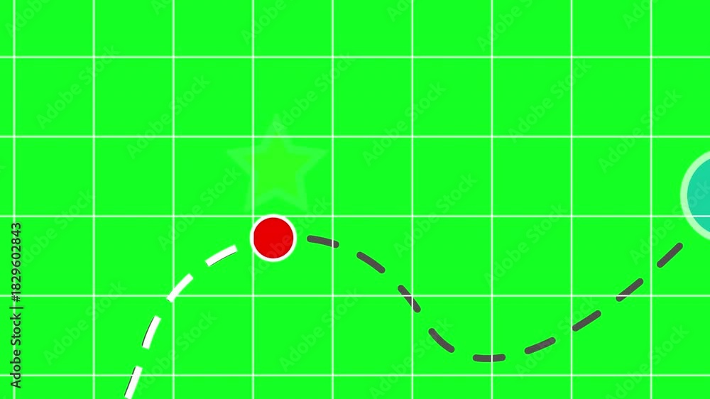 Precision map animation with GPS lines, marker movement, shaping a two ...
