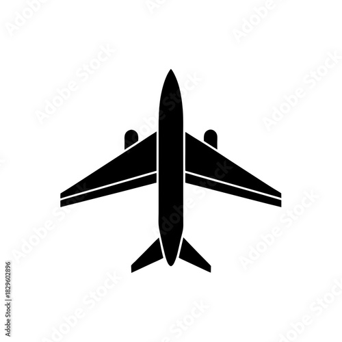 Airplane icon vector illustration: travel, flight, aviation symbol
