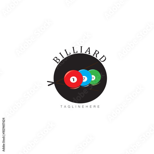 ilustration desain game billiard ball