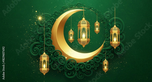 Islamic pattern with golden