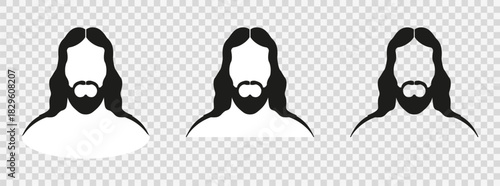 Jesus had silhouette. Silhouette of Jesus Christ. Messiah, Savior of the world, in a simple style. Vector illustration