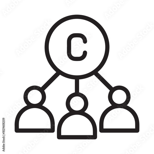 Co author, collaboration, joint writing icon vector illustration