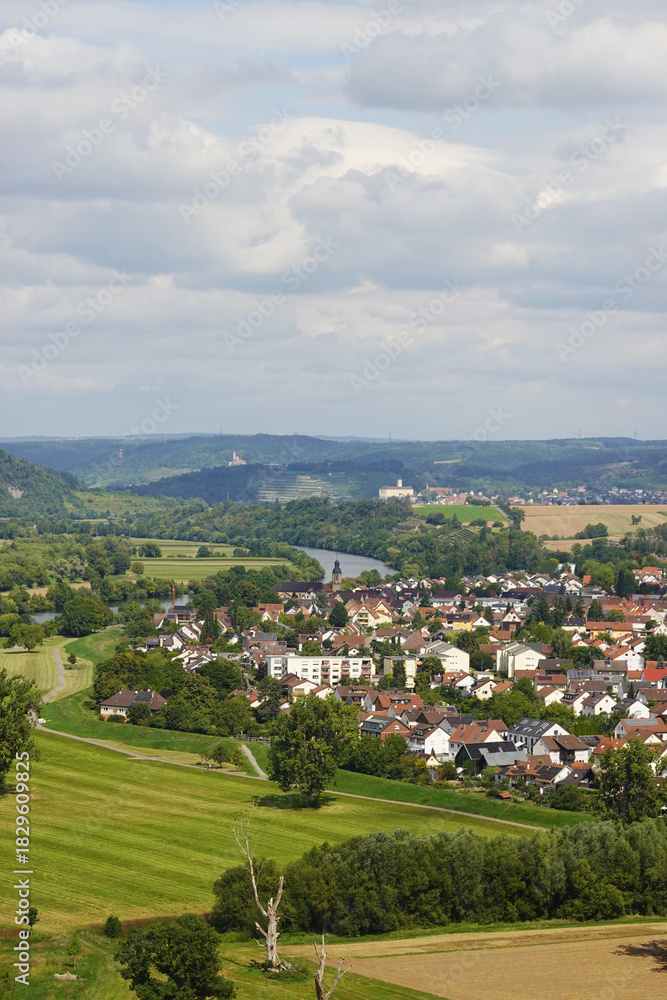 Fototapeta premium The view opening from the Blue tower in Bad Wimpfen in Germany