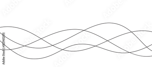 Continuous wavy lines. Water waves. Wavy pattern.