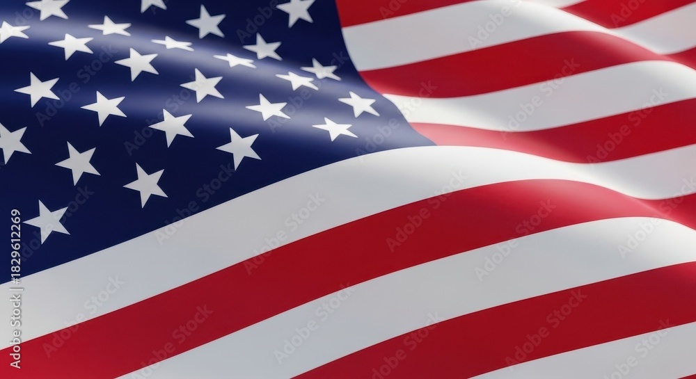 Fototapeta premium Waving american flag featuring stars and stripes in a patriotic display