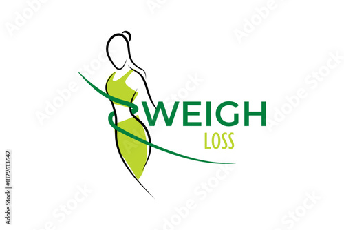 weigh loss logo design template illustration
