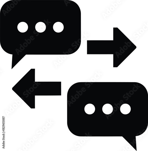 Communication icon message exchange conversation arrow symbol vector art eps silhouette