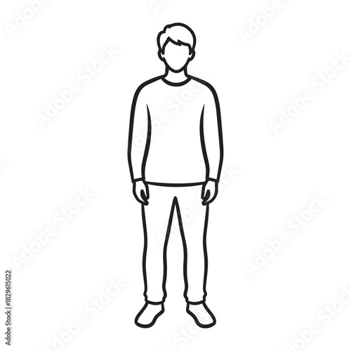 Simple outline of a person standing, ready to be customized for your designs or presentations needs today now