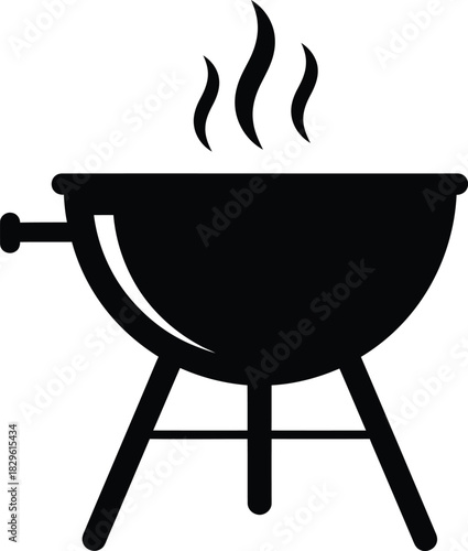Barbecue grill vector icon summer cooking grilling bbq party symbol eps silhouette