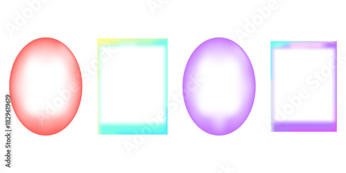 Blur aurora fluid border, frame. Y2k vibrant soft liquid effect. Neon flow, color gradation. Blend mesh with soft neon light holographic