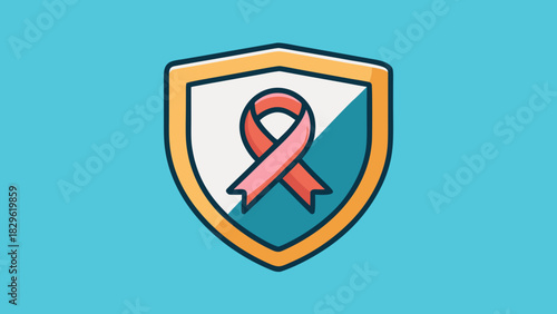 A Shield with Pink Ribbon Symbolizing FGM Awareness and Protection
