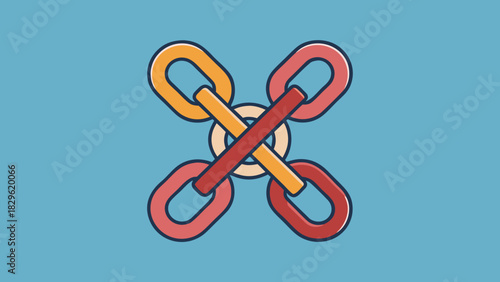 Broken chain graphic symbol representing human trafficking awareness
