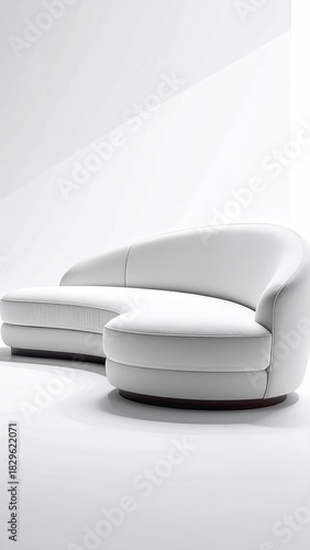 Wallpaper Mural Sleek, curved sectional sofa in pristine white Torontodigital.ca