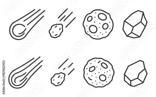 Assorted celestial objects: comets, asteroids, and meteorites in space
