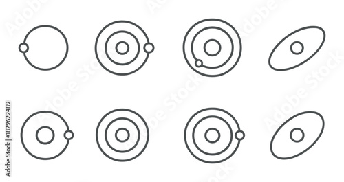 Abstract geometric pattern with circles and ovals on gradient background