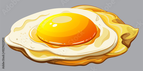 High-Quality Vector Fried Egg Illustration. Perfect for food branding, digital menus, or breakfast posters. Ready-to-use high-resolution illustration.