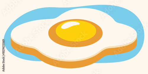 Tempting Melted White & Bright Yolk. A visually appealing and appetizing food illustration. Perfect for nutrition-themed content, recipes, or healthy fast food themes.