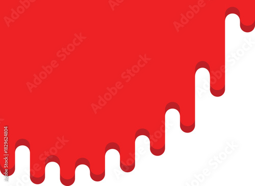 red paint and drops of blood, dripping paint on the wall, thick paint