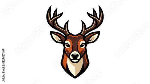 Majestic stylized deer head illustration capturing the essence of wilderness, strength, and natural grace