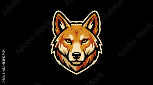Vector illustration of a fierce fox head mascot. A powerful logo design for a sports or esports gaming team