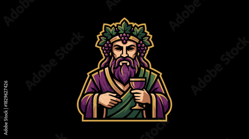 Powerful blue and golden genie character emerging from mystical swirls, a legendary ancient spirit icon for gaming and fantasy design projects