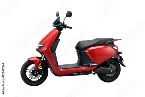 Modern red and black electric scooter with sleek design