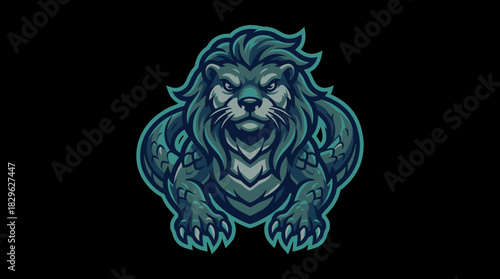 A Playful Dolphin A Cartoon Illustration of a Delightful Marine Mammal on a Black Background