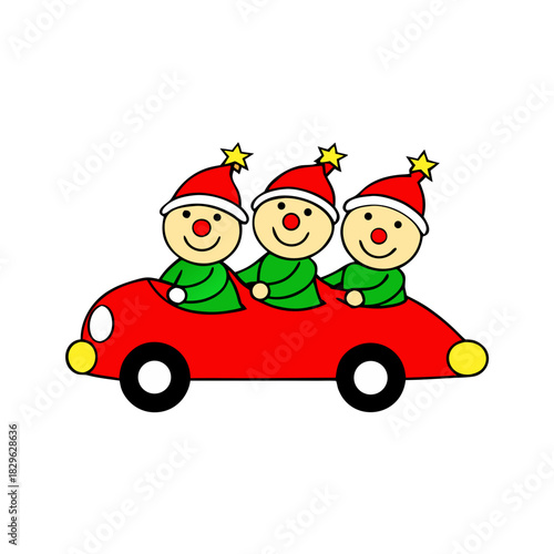 santa claus driving a car