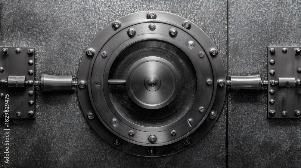 custom made wallpaper toronto digitalClose-up view of a sturdy metal bank vault door with a large circular lock