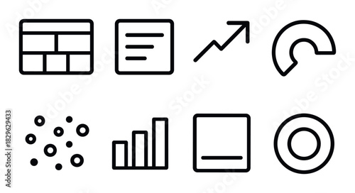 Abstract black geometric icons on textured background