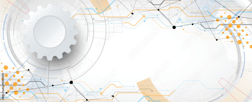 Obraz premium Cloud technology background and network science concept