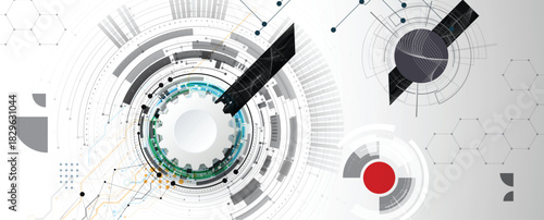 Cloud technology background and network science concept