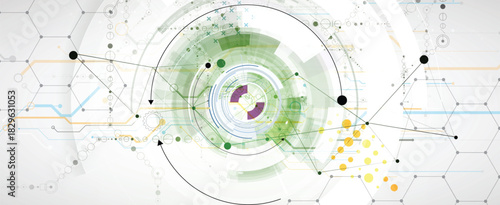 Cloud technology background and network science concept