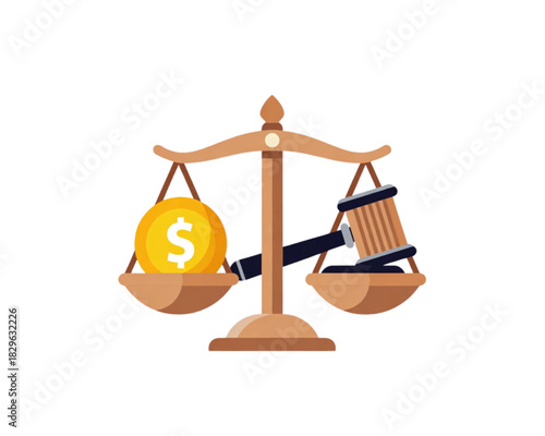 Justice and Finance Balance Dollar Coin vs