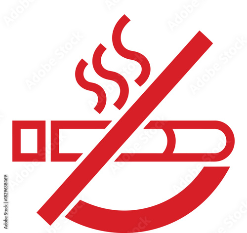 No smoking sign red icon prohibiting smoking for health and safety