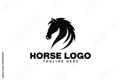 horse head logo icon vector illustration